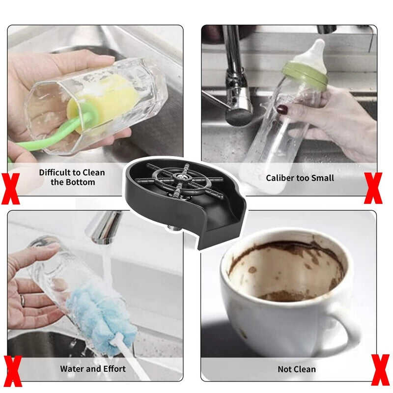 Bar Glass Rinser Coffee Pitcher Wash Cup Tool Kitchen Sink Faucet Glass Rinser Automatic Cup Washer factory