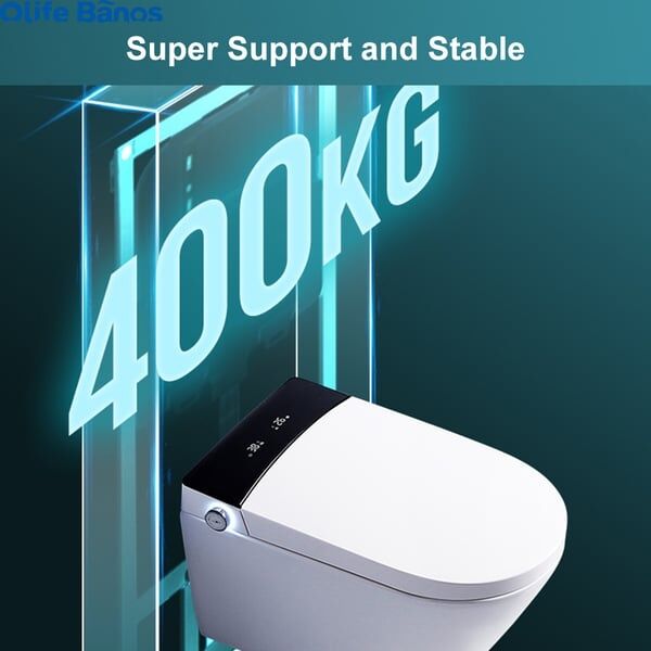 2024 Olife Banos Waterproof White Color  Elongated One-Piece Wall Mounted Automatic Smart Heater Toilet with In-Wall Tank manufacture