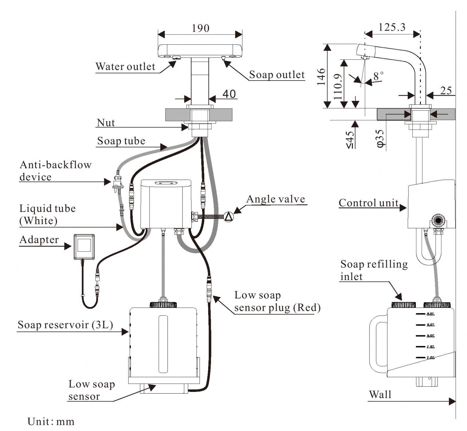 Meiyani Automatic Sensor Tap  Integrated Soap Dispenser 2 in 1 Bathroom Sink Lavobo Faucet Mixer manufacture