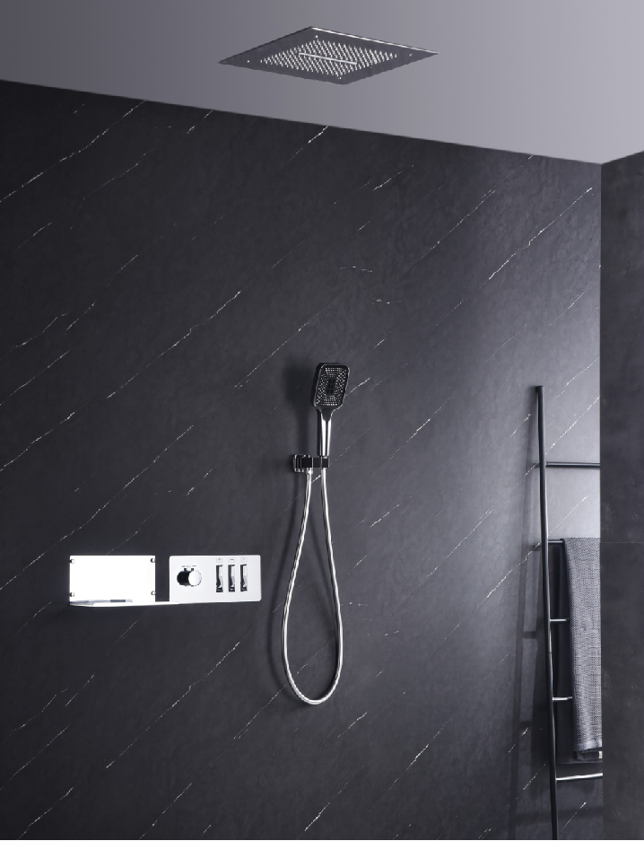 Modern Appearance Chrome Gold Black Bathroom Shower Set Two-function Hot Cold Water Brass Faucet details