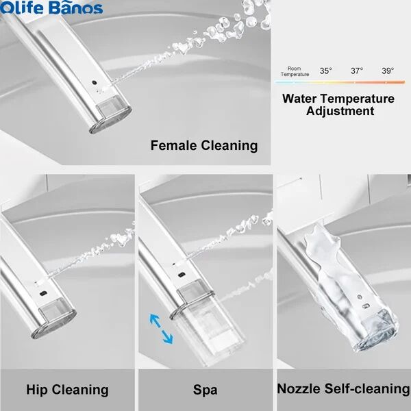 Olife Banos Waterproof Modern Smart One-Piece Wall-Mounted Elongated Automatic Toilet and Bidet with Seat factory