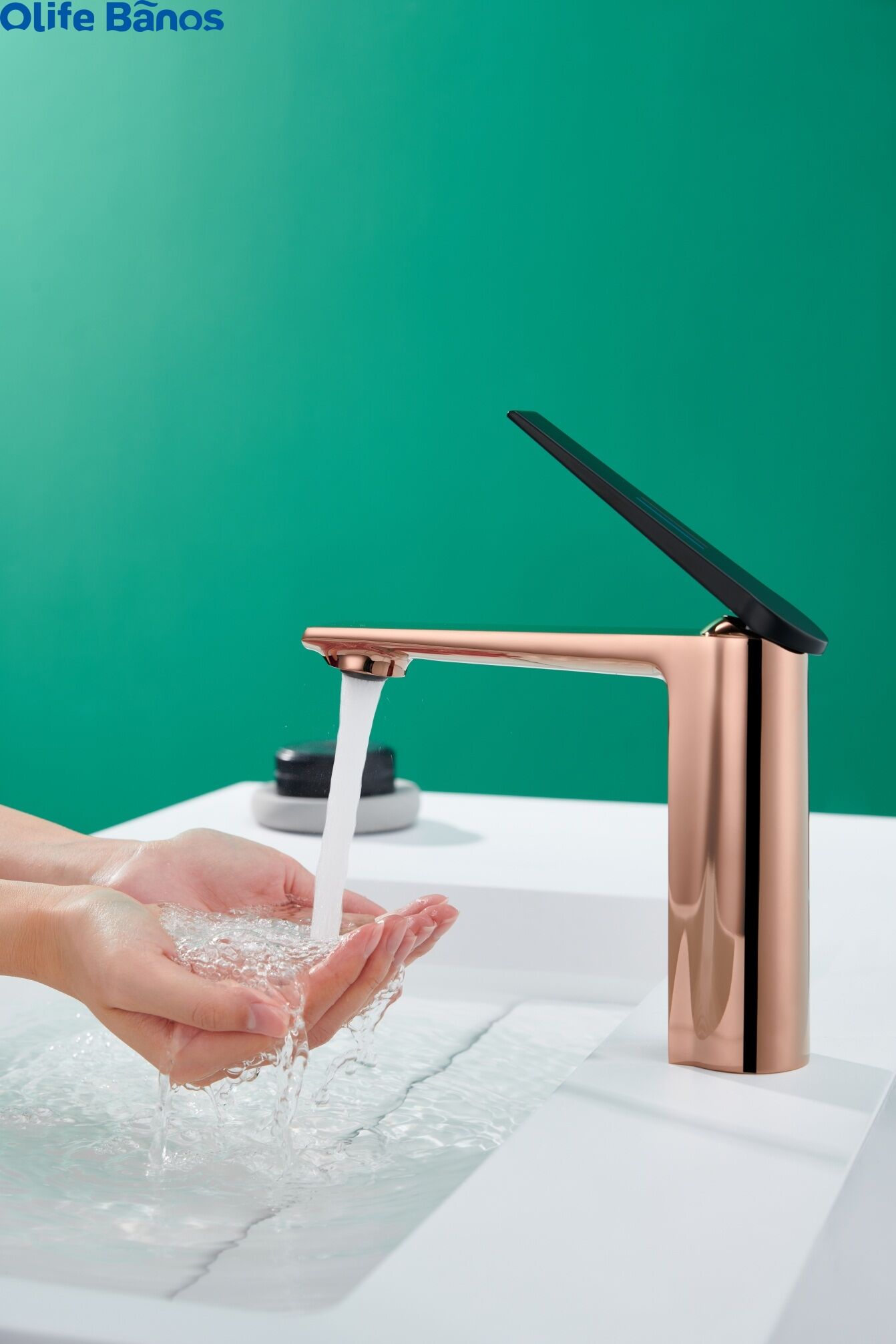 High Quality  Plating On Special Rose Gold Black Bathroom High End Basin Mixer Taps Copper Faucet details