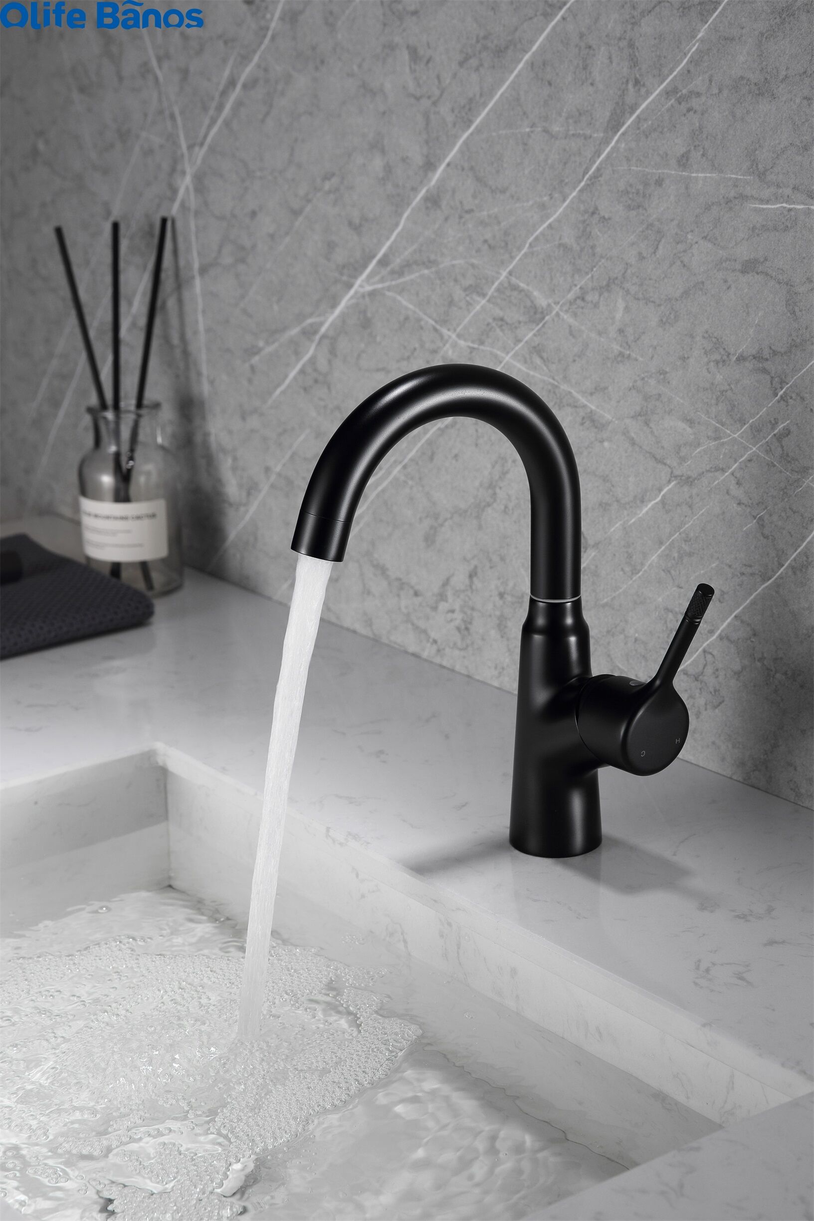 Olife Banos high quality  Hot and cold bathroom mixer gold black chrome  brush basin faucet water tap for hotel apartment factory