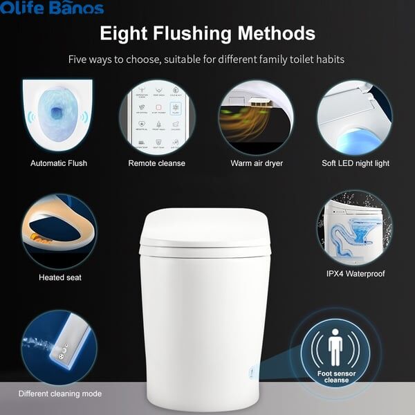 Olife Banos Small Size Smart Toilet One-Piece Elongated Floor Mounted Automatic Toilet Self-Clean supplier