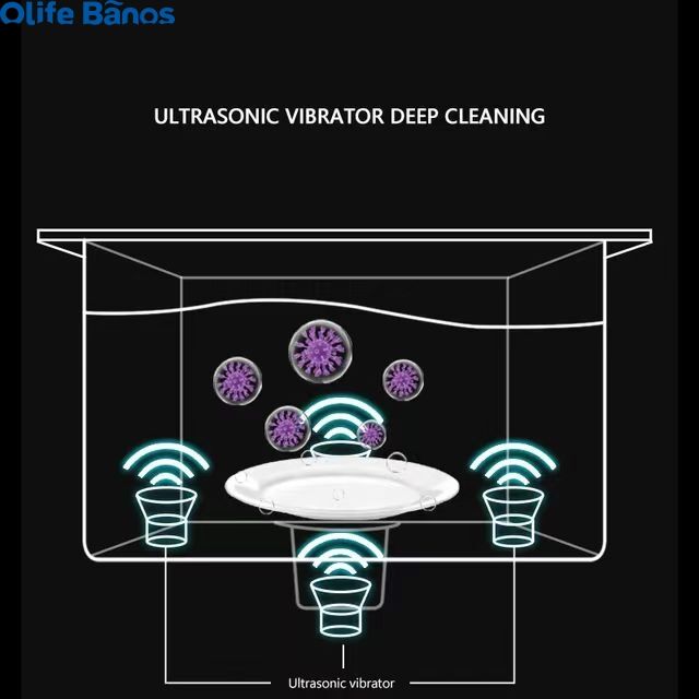 Olife Banos 304 Stainless Steel Honeycomb Pattern Temperature Disinfection Ultrasonic Stainless Steel Kitchen Sinks factory