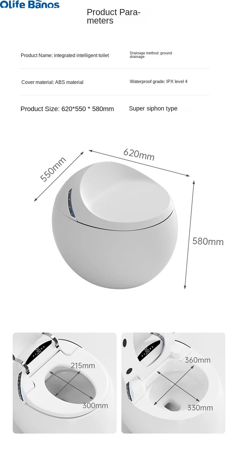 Olife Banos china colorful white s trap washdown japanese automatic operation round egg shape electronic smart toilet bowl supplier