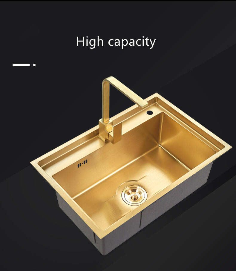 Stainless Steel Undermount Single Bowl  Rose Gold Color Handmade House Kitchen Sink With Square Drainner Hole factory