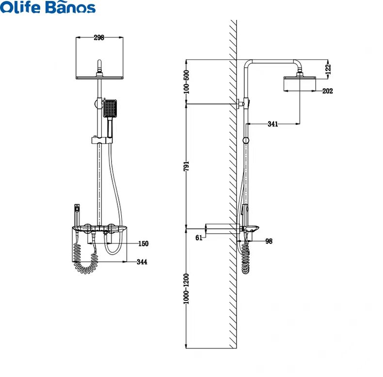 Top1 Piano Key Shower Set Gold Bathroom Digital Display Faucet Shower System Set Bathtub Hot and Cold 4 Functions Tap Shower Set details