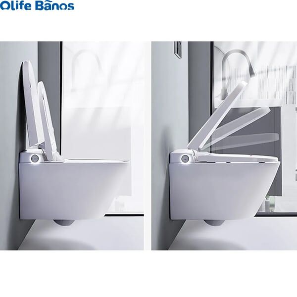 2024 Olife Banos Waterproof White Color  Elongated One-Piece Wall Mounted Automatic Smart Heater Toilet with In-Wall Tank manufacture