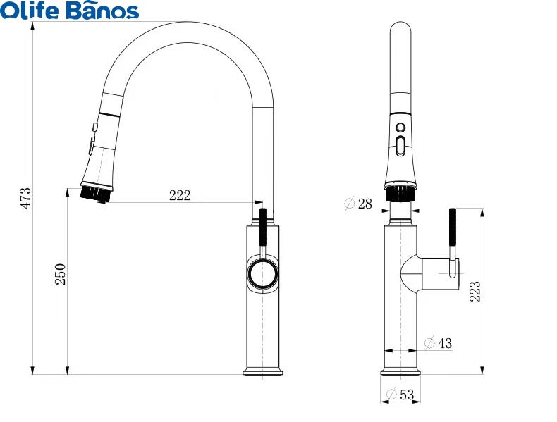 2023 Kitchen pull-out telescopic faucet hot and cold water tank mixing valve black gold kitchen faucet with broom head factory