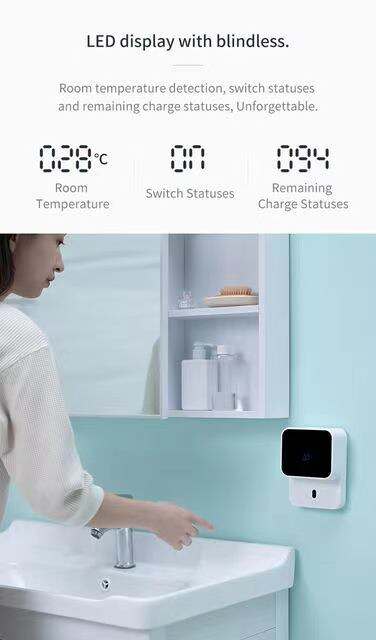 Smart Wall Mount Automatic Foam Soap Dispensers LED Temperature Display Electric Touchless Infrared Sensor Liquid Soap Dispenser factory