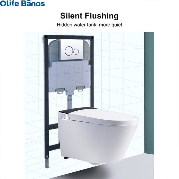 2024 Olife Banos Waterproof White Color  Elongated One-Piece Wall Mounted Automatic Smart Heater Toilet with In-Wall Tank details