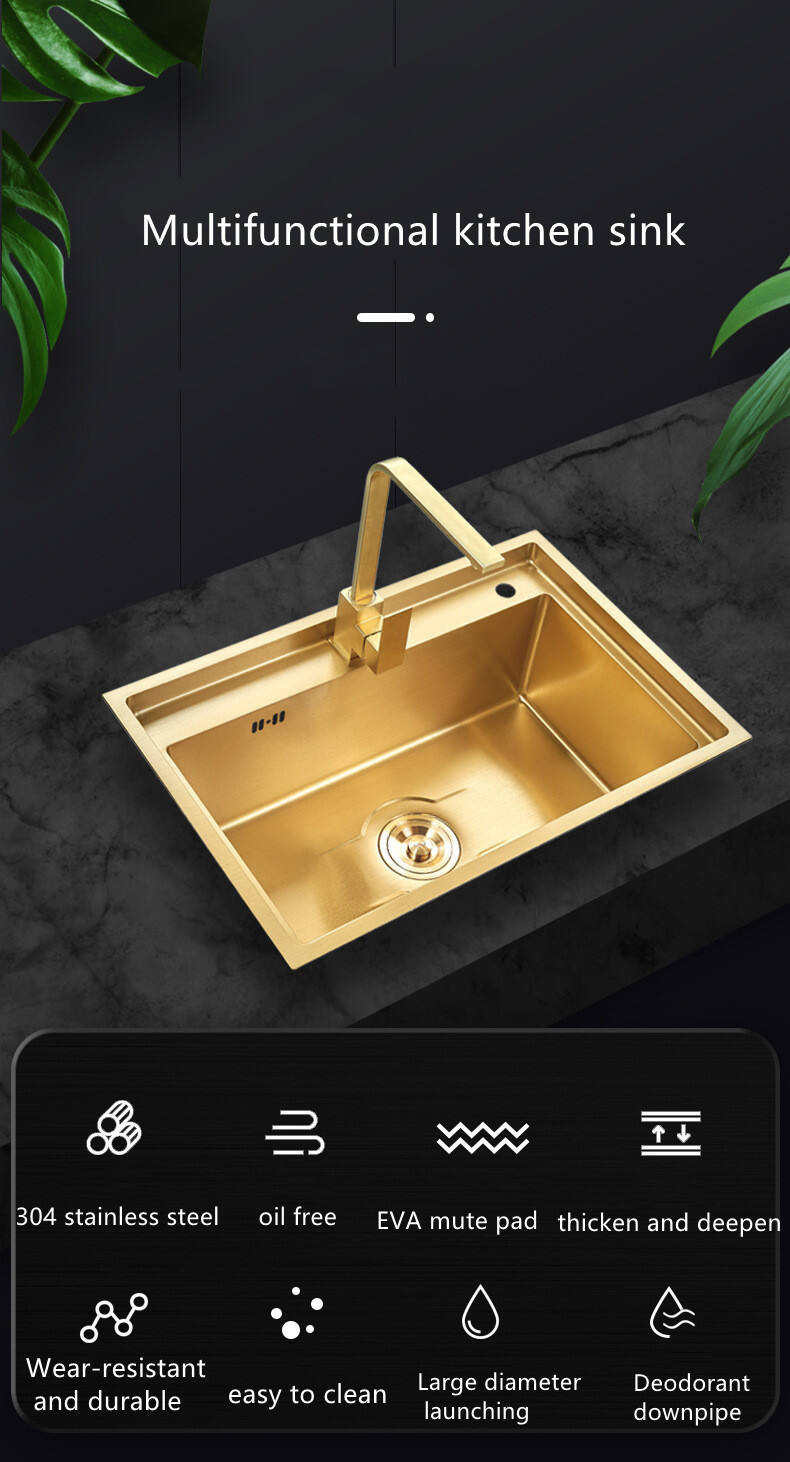 Stainless Steel Undermount Single Bowl  Rose Gold Color Handmade House Kitchen Sink With Square Drainner Hole supplier