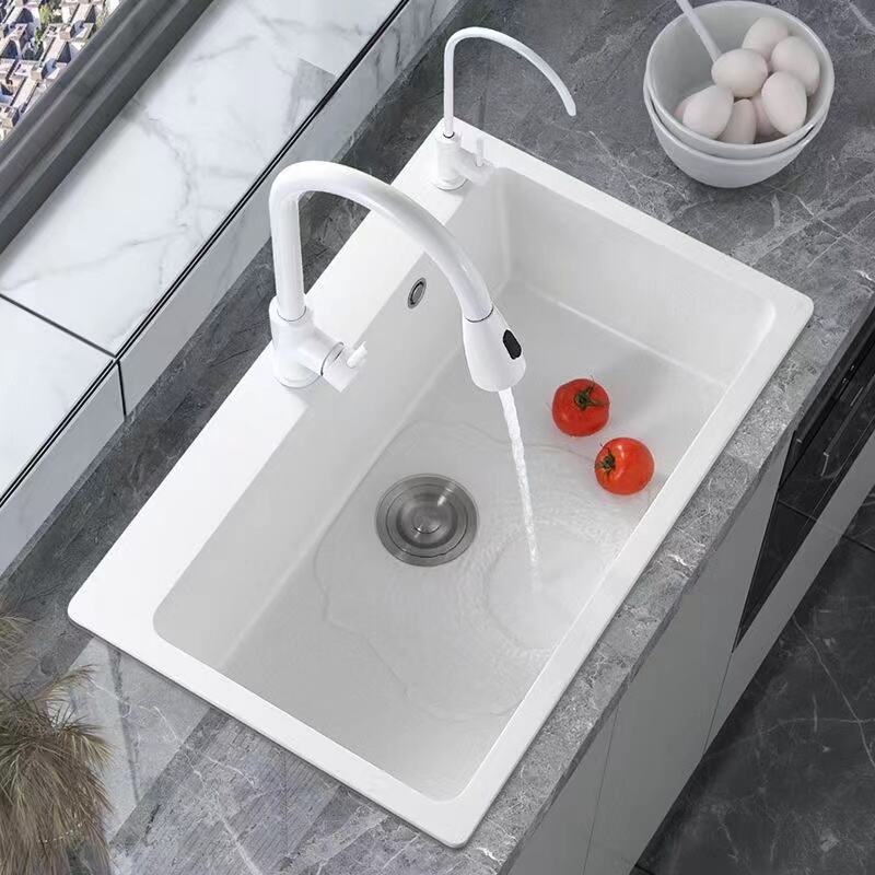 White Modern Sink Stainless Steel  2 hole Kitchen  Small Big Single Bowl Kitchen Basin Fregadero de cocina supplier