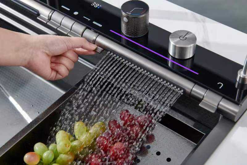 2024 Tiktok New Trend 304 SS Multifunctional One Piece  Piano Key Digital Display Two Waterfall Removable Faucet Kitchen Sinks details