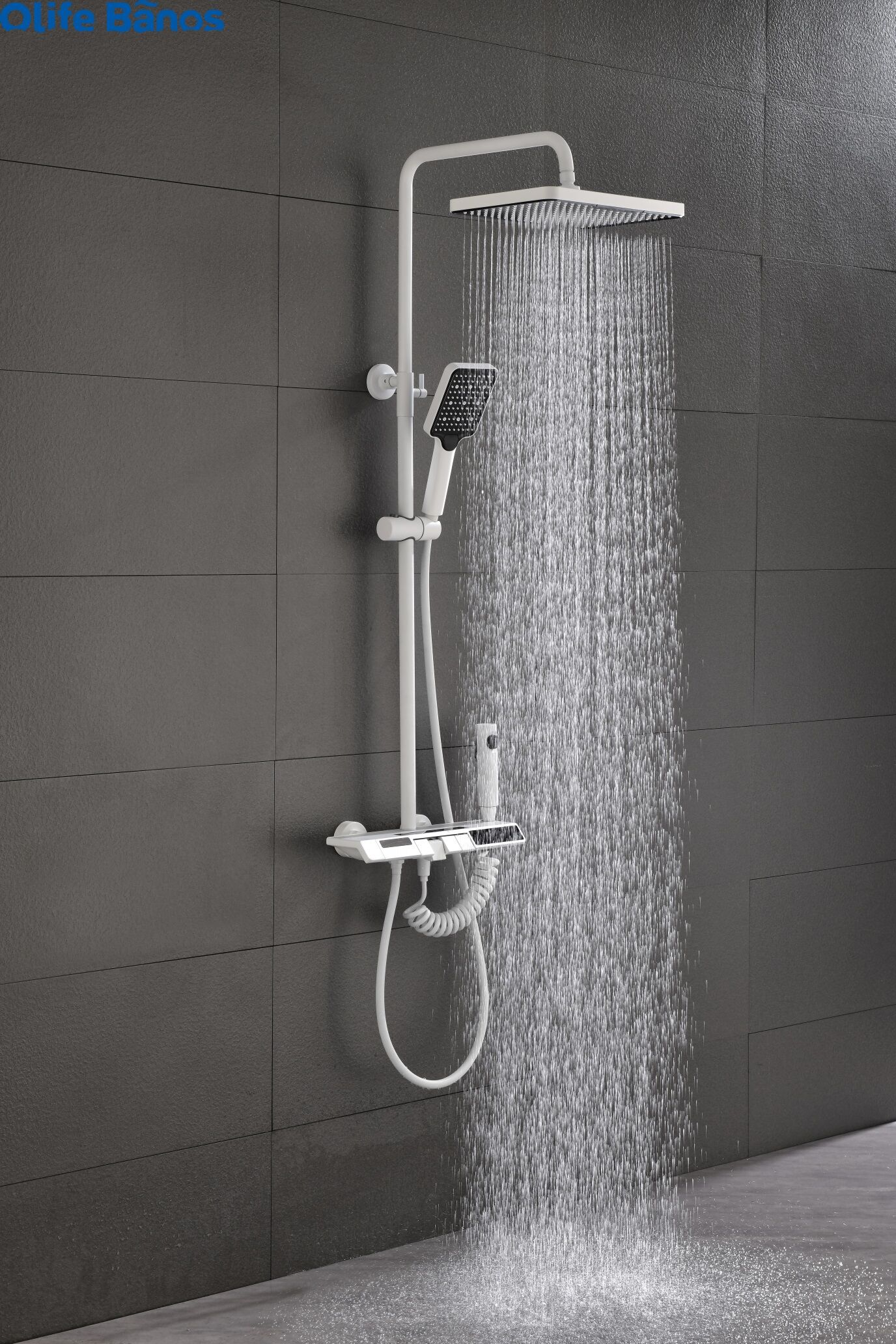 china smart exposed rain rainfall bathroom thermostatic control complete brass shower head faucet mixer tap system details