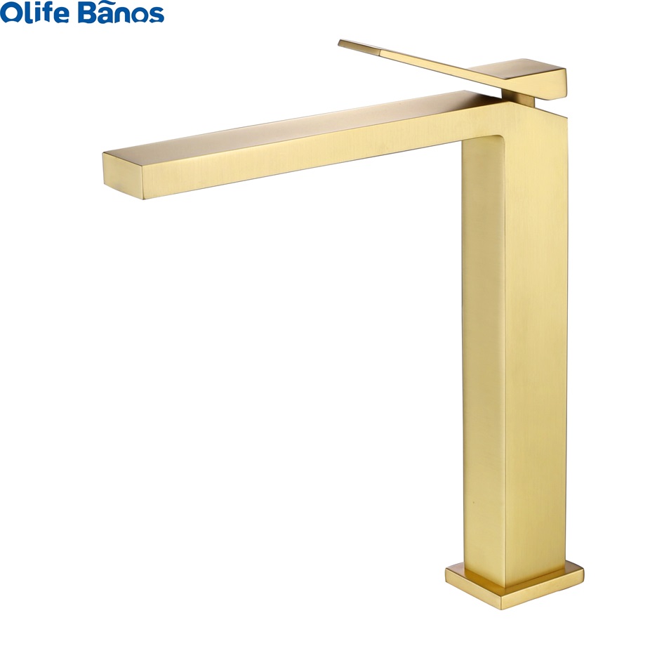 Hot Sale Modern Design Hot and Cold Water Deck Mounted Single Hole Wash Basin Tap Use Brushed Gold Finish Brass Elephant Faucet manufacture