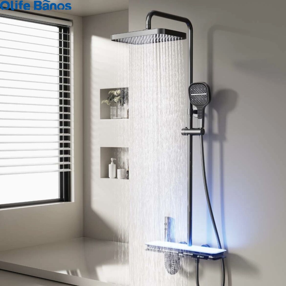 Gun Gray Piano Thermostatic Shower Faucet Intelligent Full Screen Massage Digital Display 6-way Multi-function Shower Set System supplier