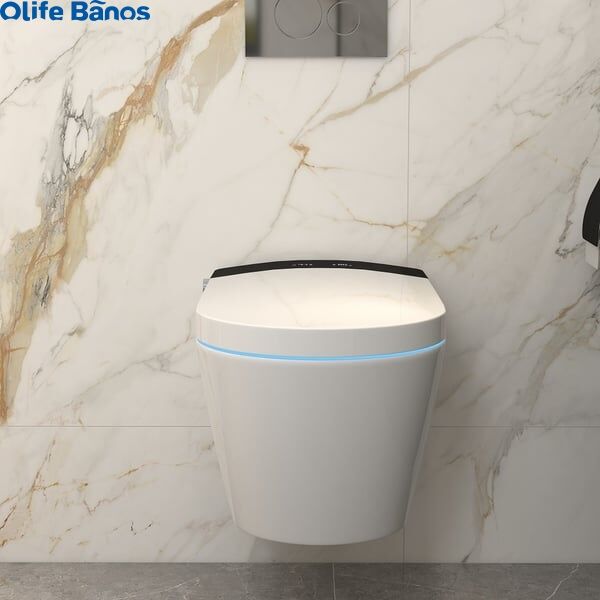 2024 Olife Banos Waterproof White Color  Elongated One-Piece Wall Mounted Automatic Smart Heater Toilet with In-Wall Tank details