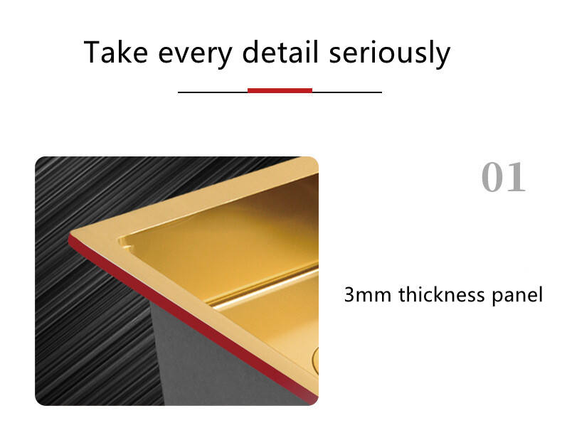 Hidden Brushed Gold Kitchen Sink Single Bowl Bar Small Size Stainless Steel Balcony Sink factory