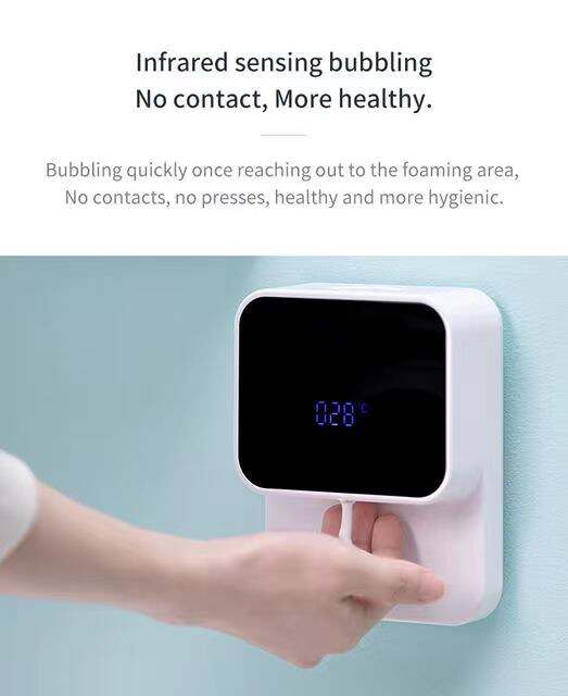 Smart Wall Mount Automatic Foam Soap Dispensers LED Temperature Display Electric Touchless Infrared Sensor Liquid Soap Dispenser factory