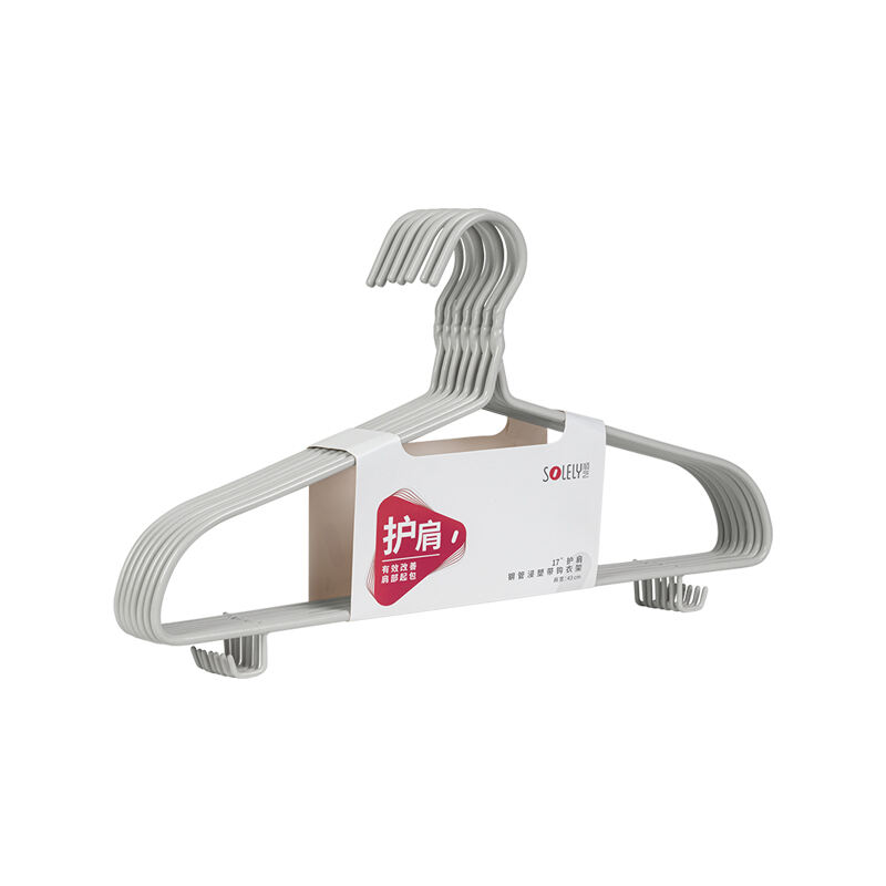 SOLELY SY077 17" Wrinkle-free Steel Pipe Hanger with Plastic Coating and Trouser Lips factory