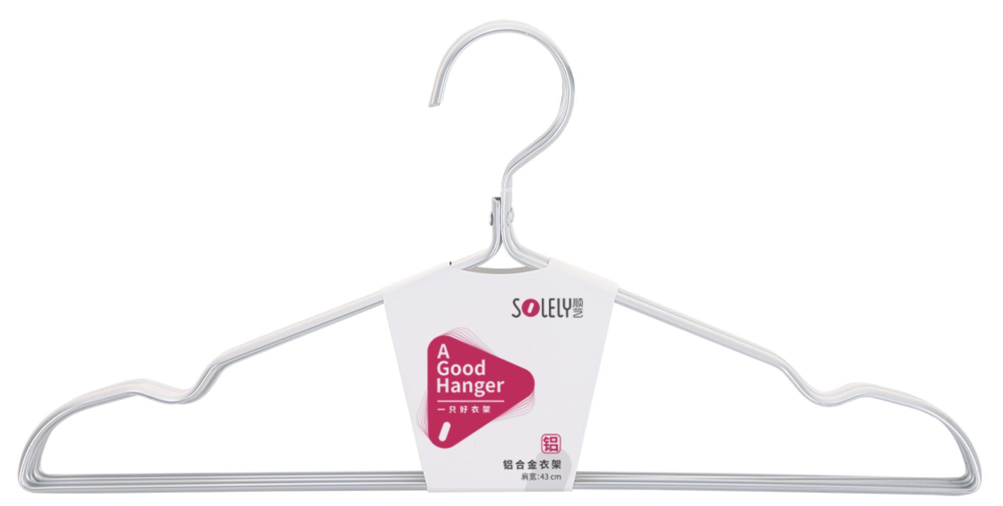 SOLELY SY382 Aluminum Alloy Hanger with Non-slip Notches 3 Pack