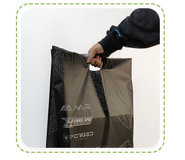 Custom Bags Reusable Heavy Duty Retail Boutique Packaging Die Cut Large Black Thank You Black Plastic Shopping Bag With Handle details