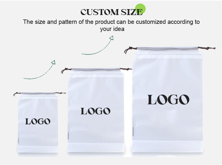 Custom Printing Logo Plastic Drawstring Bag For Makeup Cotton Packing Travel Storage Draw String Pouch details