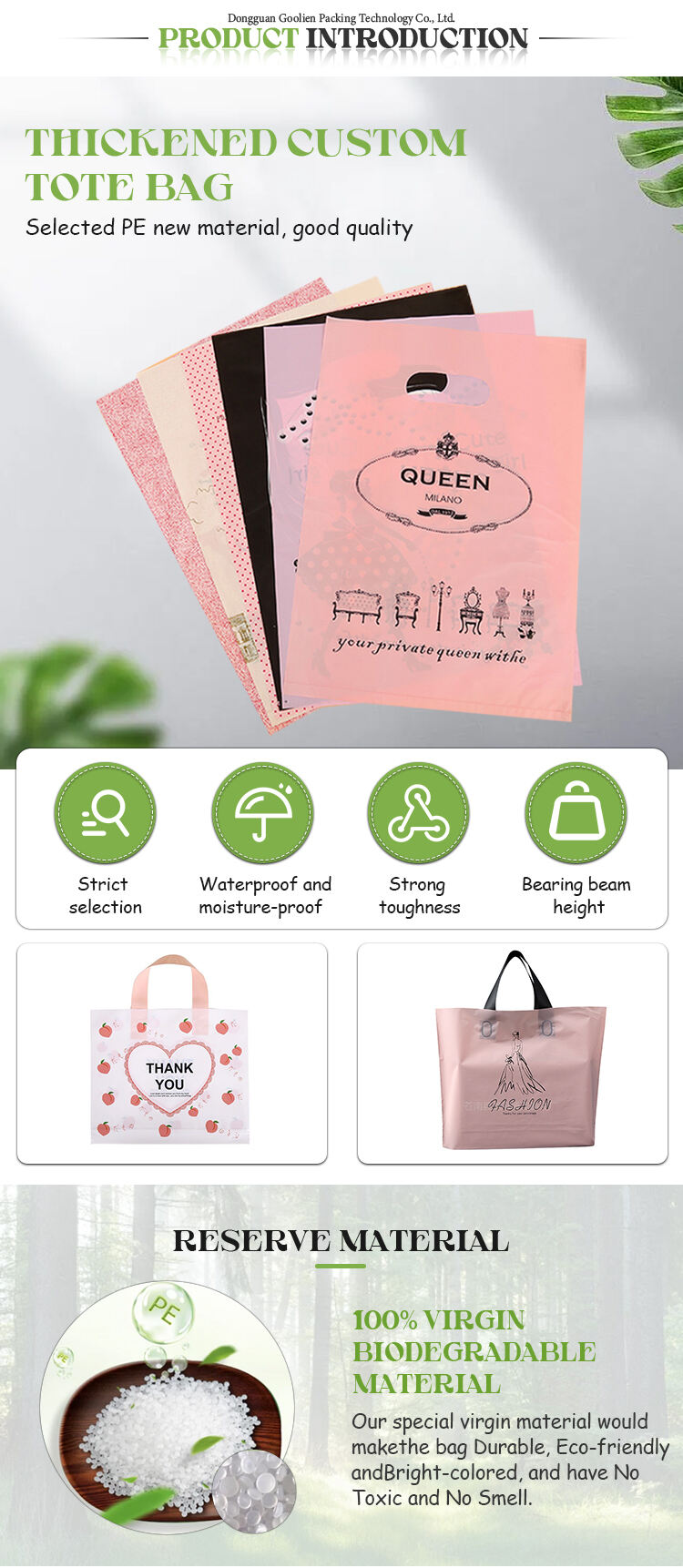 Custom Recyclable Polypropylene Tote Die Cut Handle Carry Bag D Cut Plastic Promotion Shopping Bag For Department Store supplier