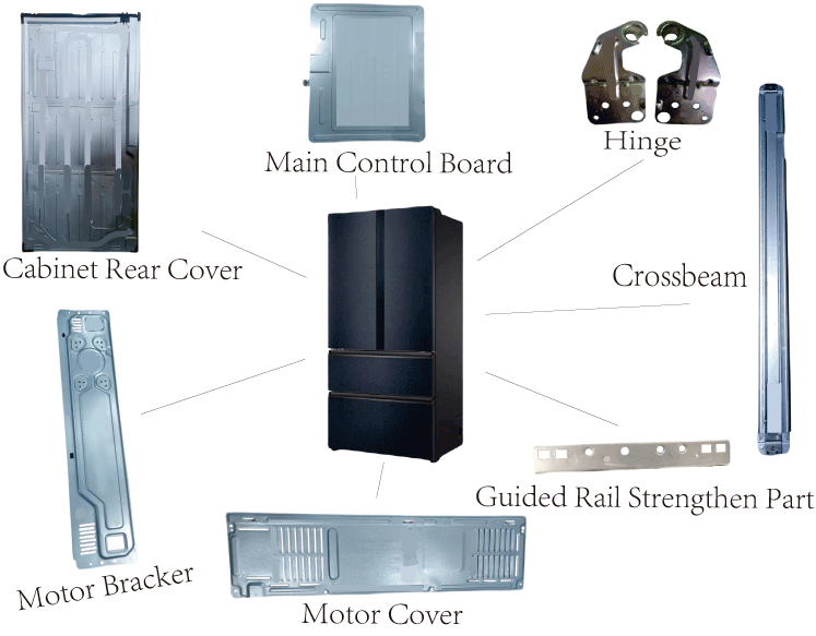 Custom Metal Hinge Stamping Refrigerator Connection Parts  details