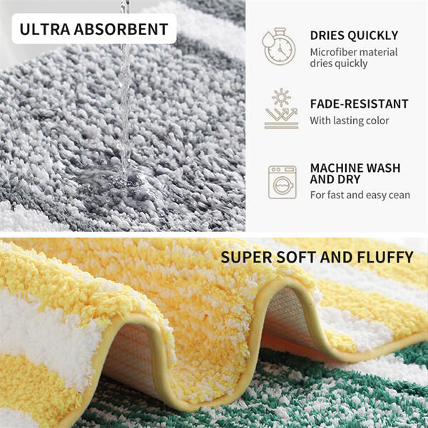 Upgrade your bathroom decor with our selection of colorful bath mats
