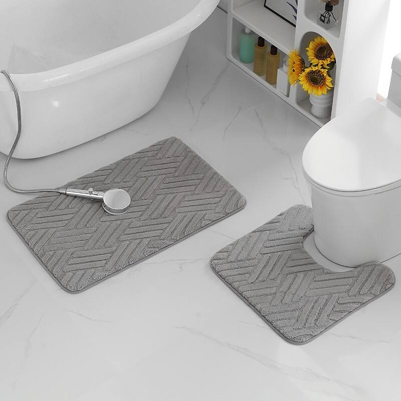 Fleece Jacquard Memory Foam 2pc Bath Mats（Rugs） supplier