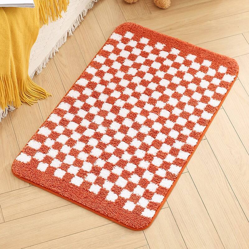 Microfiber CHECKS Tufted Bedside Mats（Rugs） details