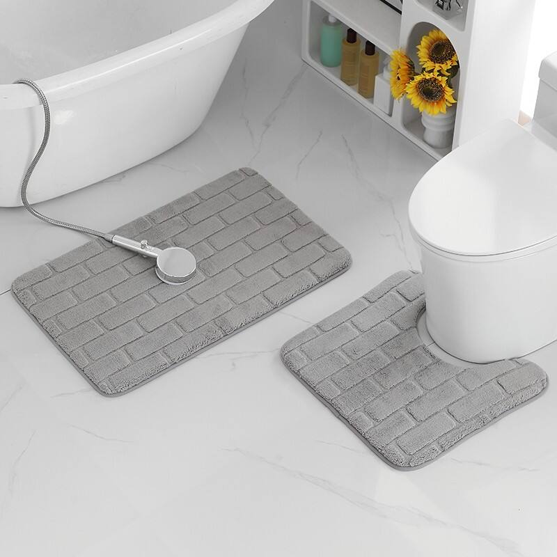 Brick Embossing Memory Foam 2pc Bath Mats（Rugs） manufacture