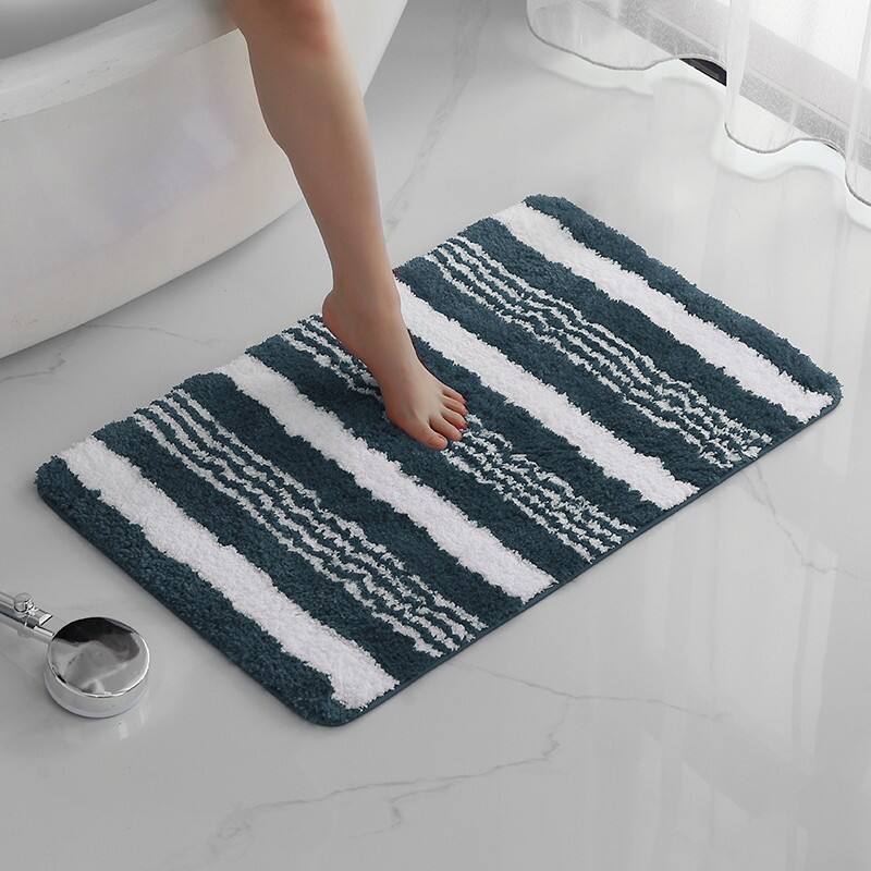 Absorbent Microfiber Tufted Stripe Bath Mats（Rugs） factory