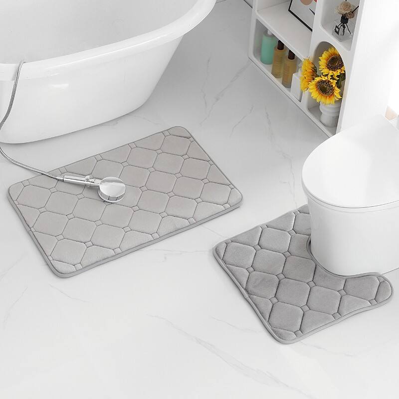 Waffle Charcoal Infused Memory Foam 2PC BATH MATS(RUGS) manufacture