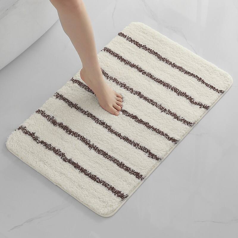 Absorbent Stripe Microfiber Tufted Bath Mats（Rugs） details