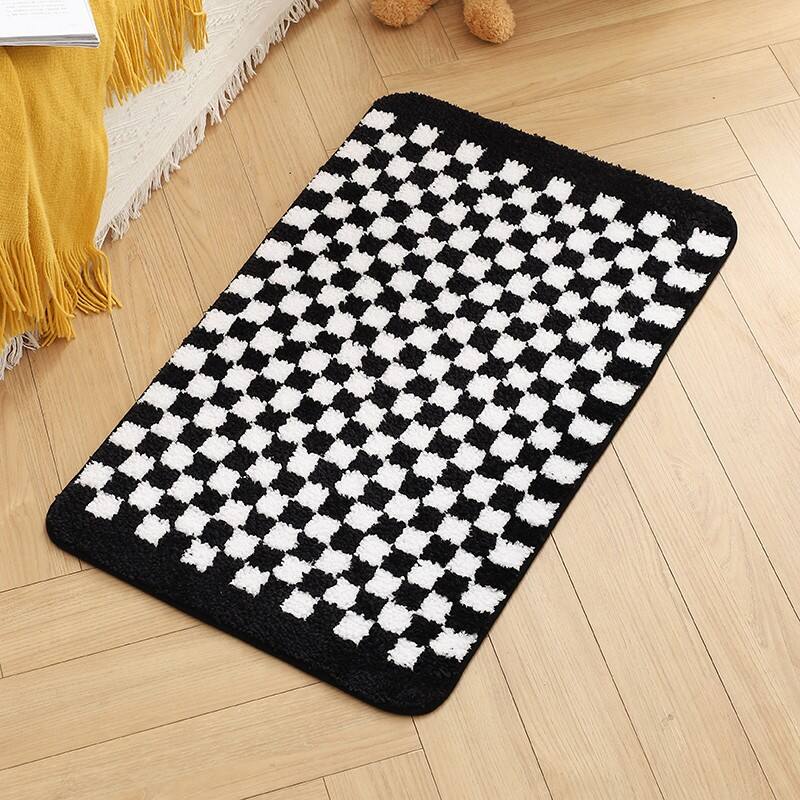 Microfiber CHECKS Tufted Bedside Mats（Rugs） factory