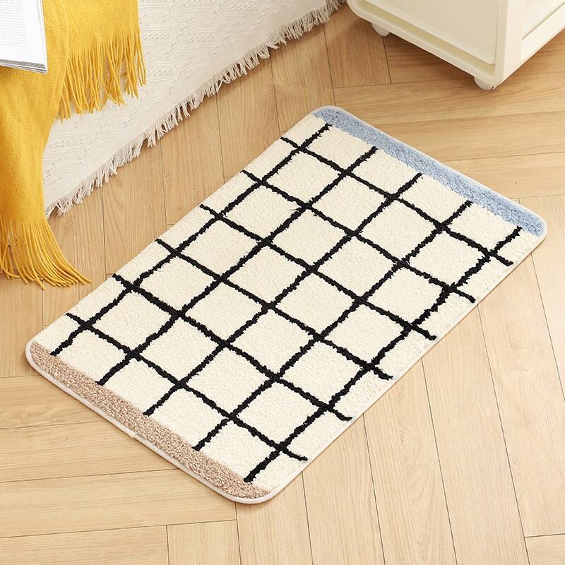 Microfiber Plaid Tufted Bedside Mats（Rugs） manufacture