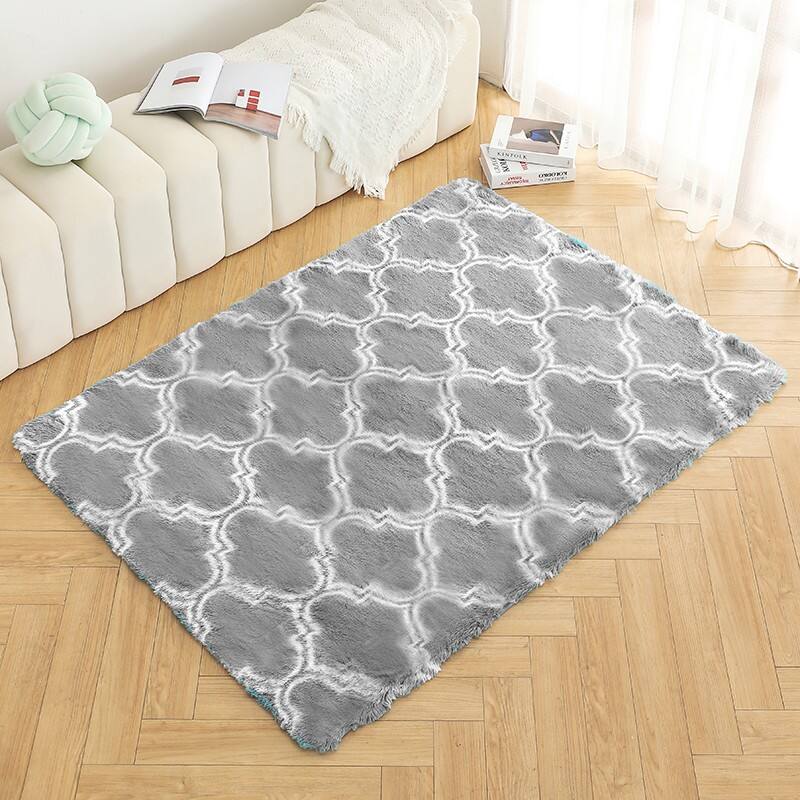 Living Room PV Plush Printed Rug Floor Mats manufacture