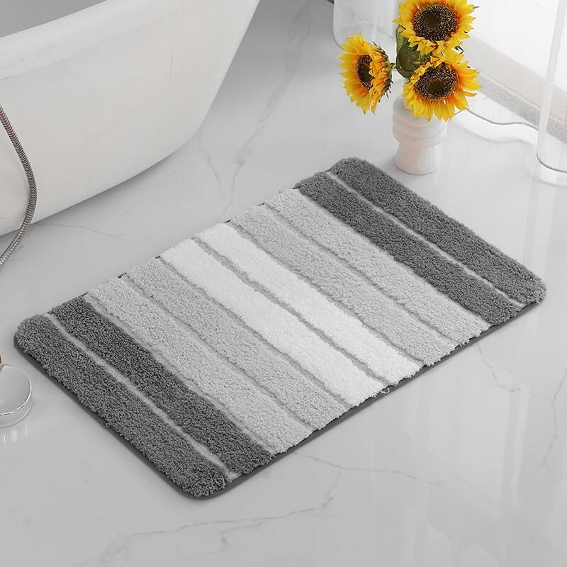 Absorbent Microfiber Tufted Stripe Bath Mats（Rugs） manufacture