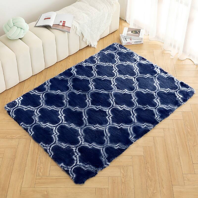 Living Room PV Plush Printed Rug Floor Mats manufacture