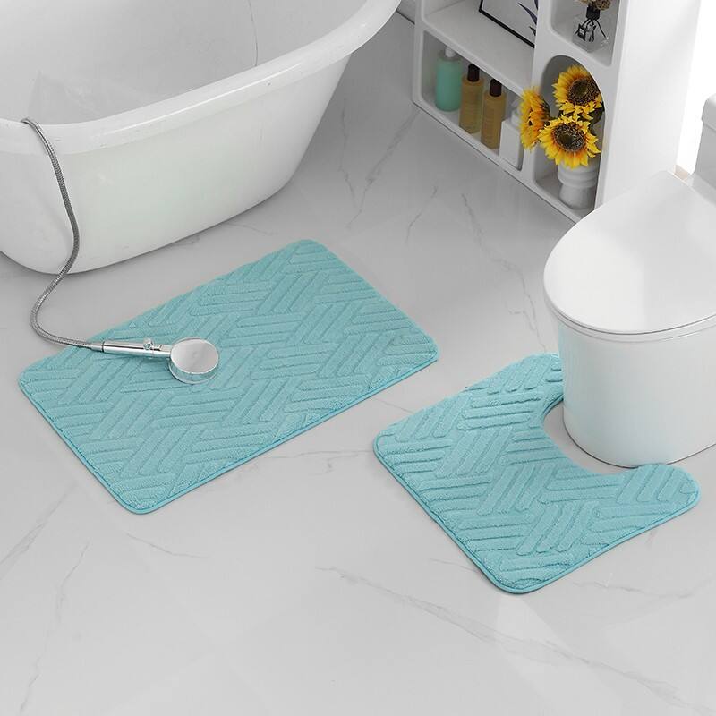 Fleece Jacquard Memory Foam 2pc Bath Mats（Rugs） supplier