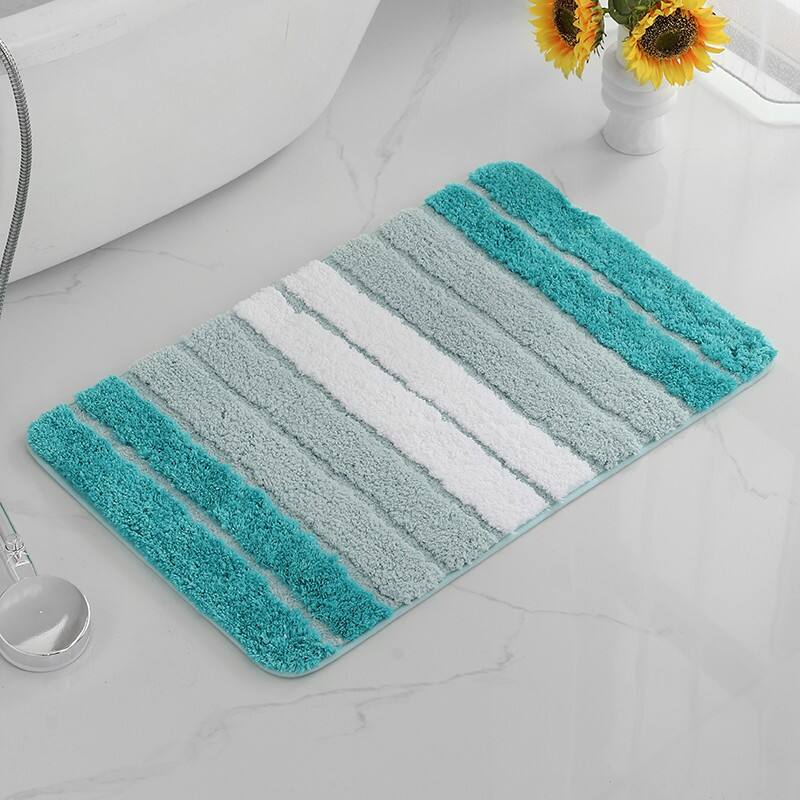 Absorbent Microfiber Tufted Stripe Bath Mats（Rugs） supplier