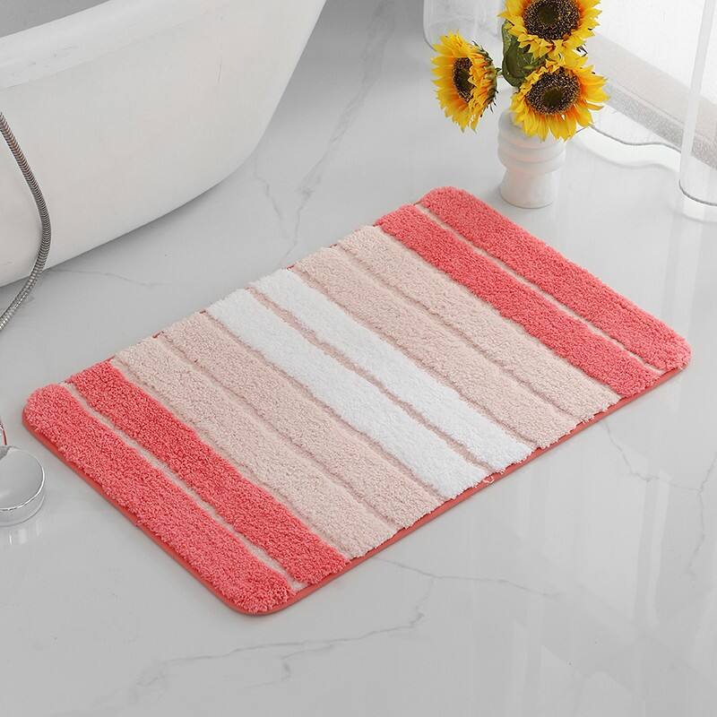 Absorbent Microfiber Tufted Stripe Bath Mats（Rugs） manufacture