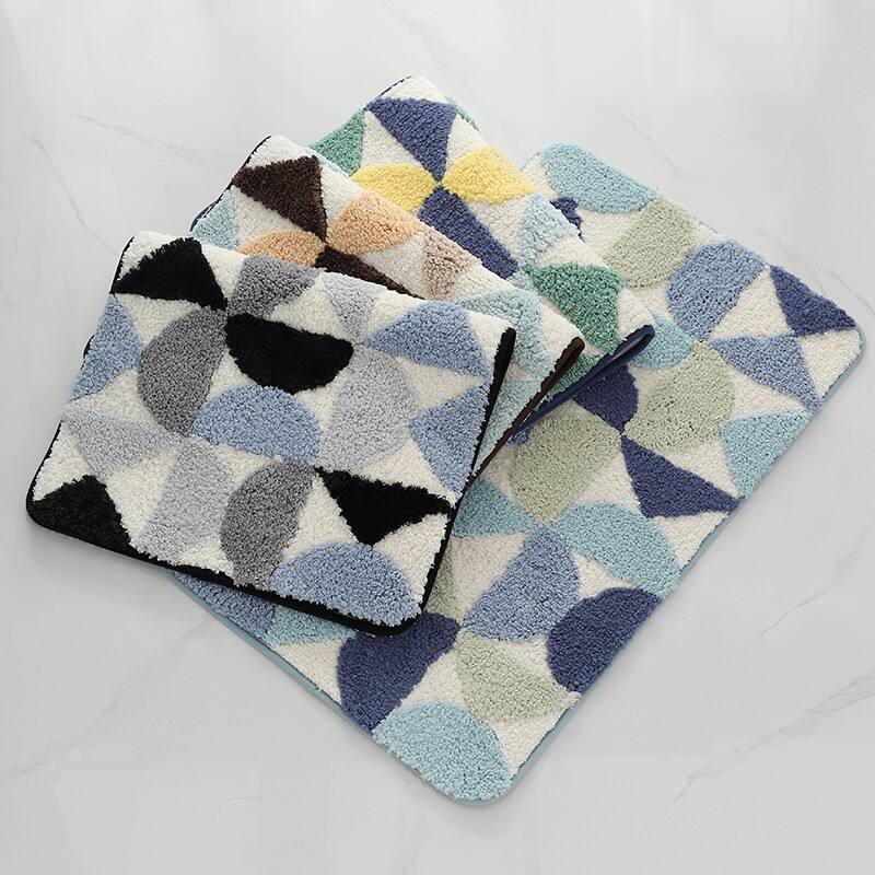 Geometric Microfiber Tufted Bath Mats (Rugs) manufacture