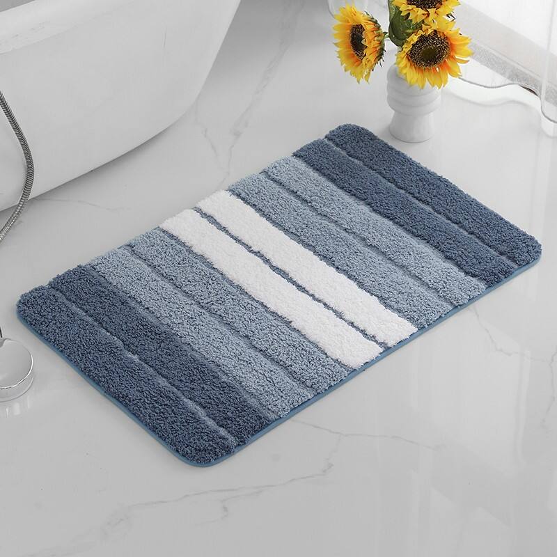 Absorbent Microfiber Tufted Stripe Bath Mats（Rugs） manufacture