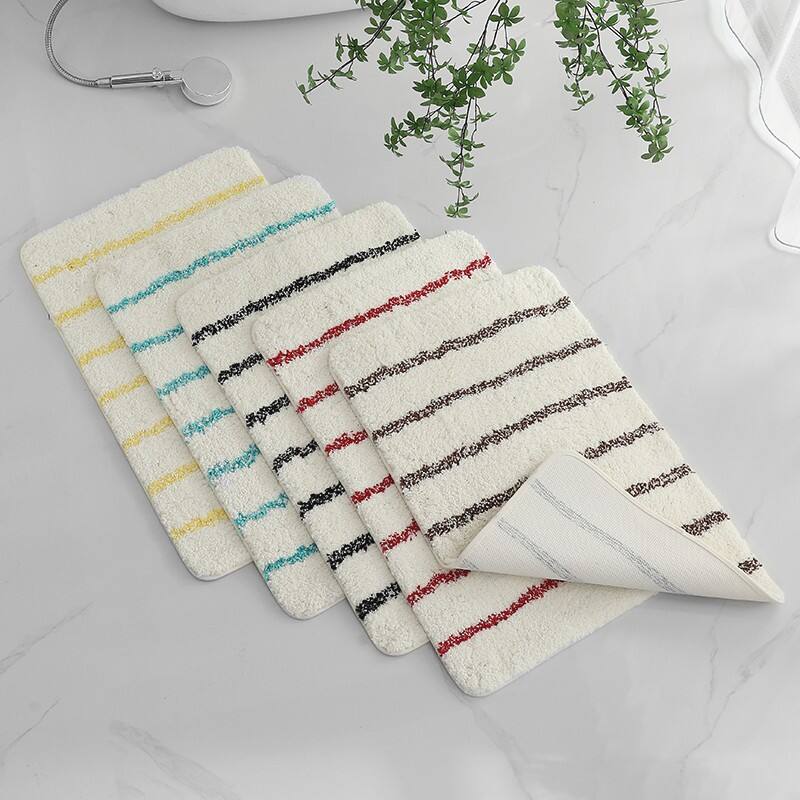 Absorbent Stripe Microfiber Tufted Bath Mats（Rugs） supplier