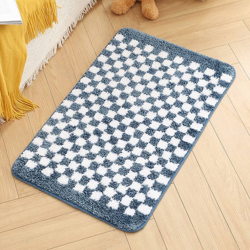 Microfiber CHECKS Tufted Bedside Mats（Rugs） manufacture